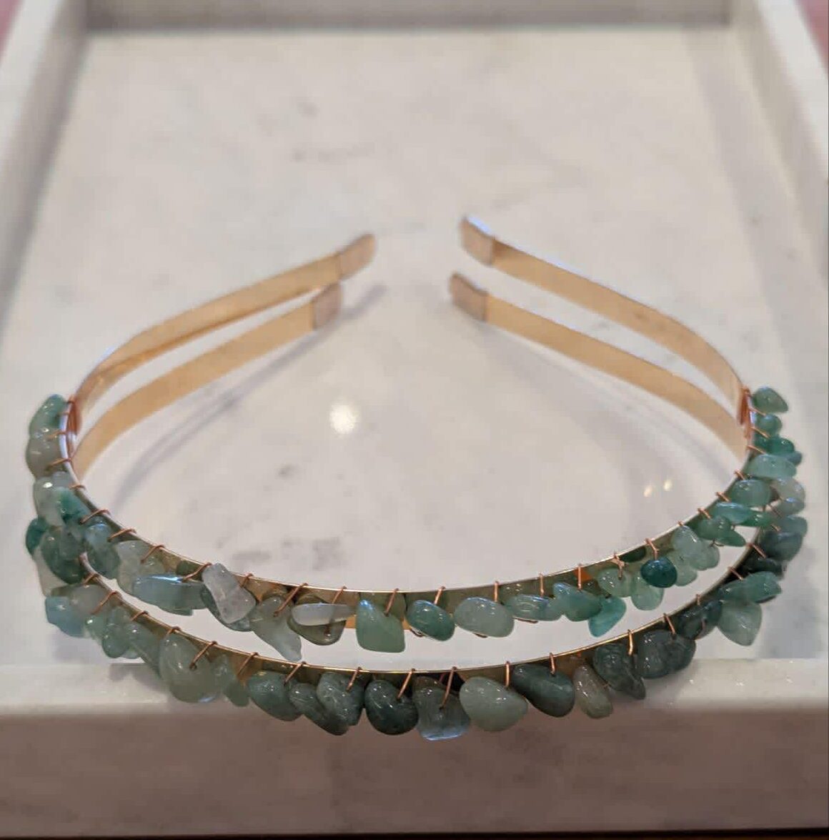 Green Aventurine Tumble Crystal Headband