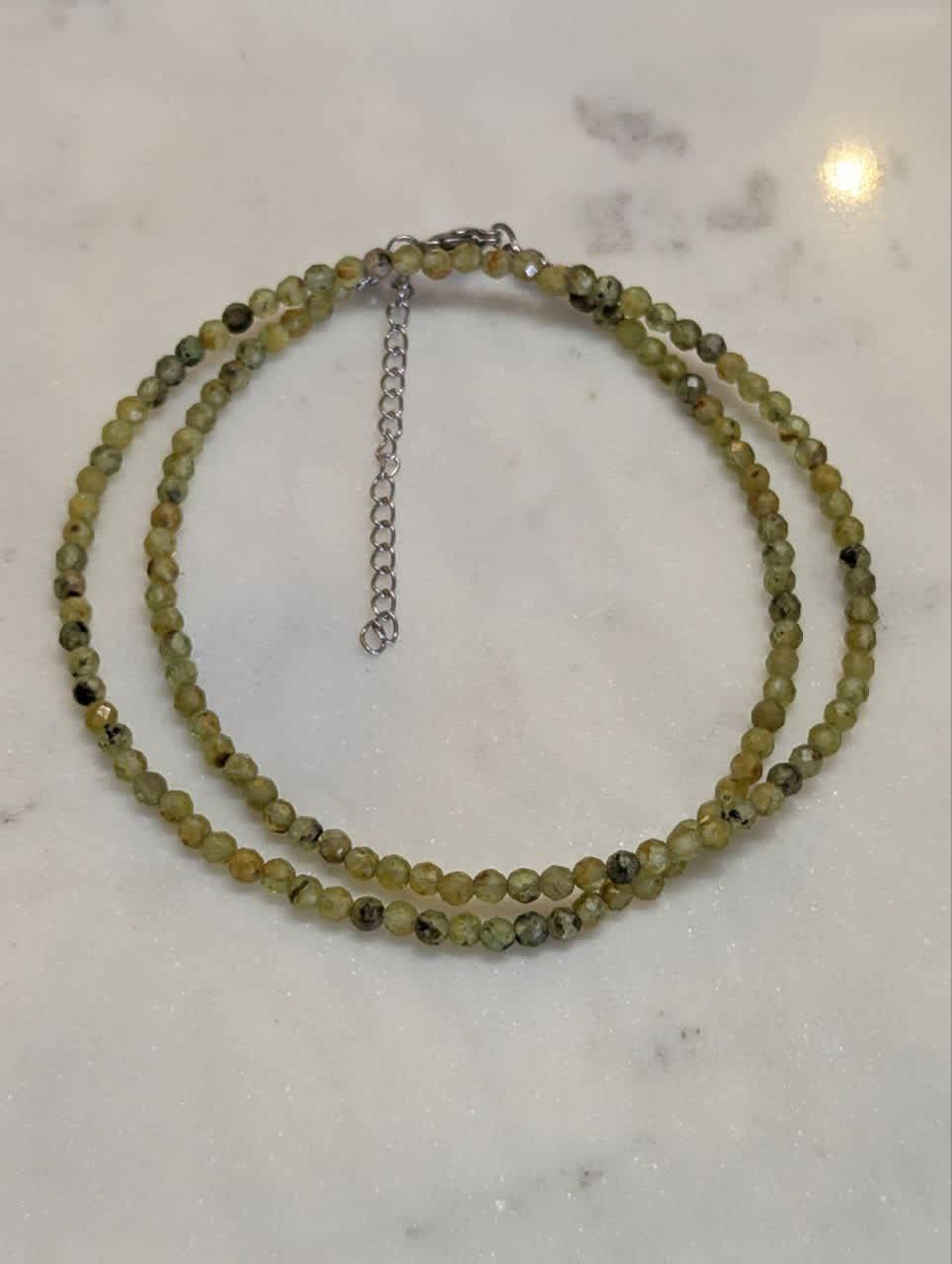 Peridot Crystal Beaded Necklace