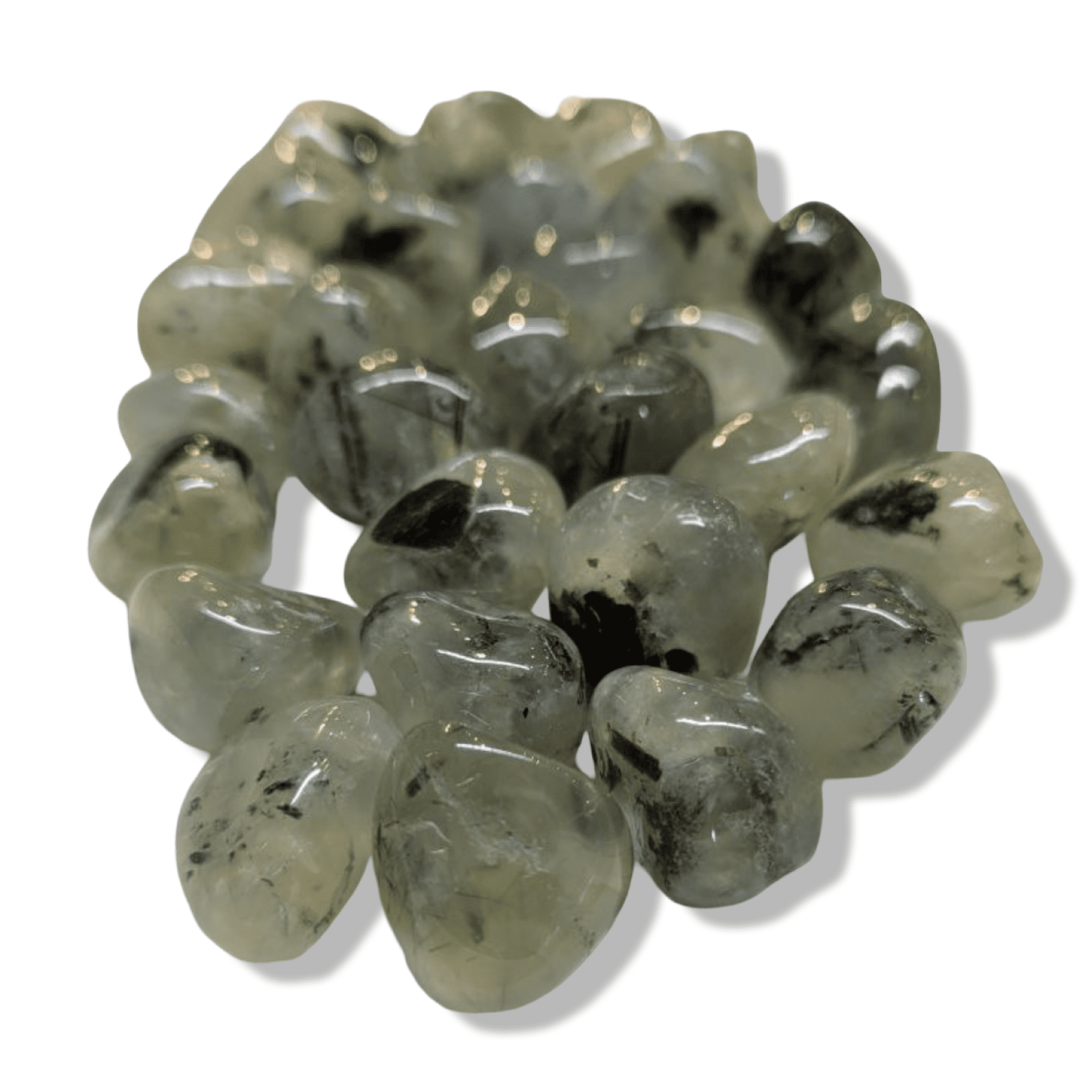 Tumbled Stone: Prehnite with Epidote