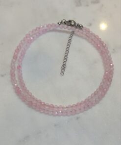 Rose Quartz Crystal Beaded Necklace