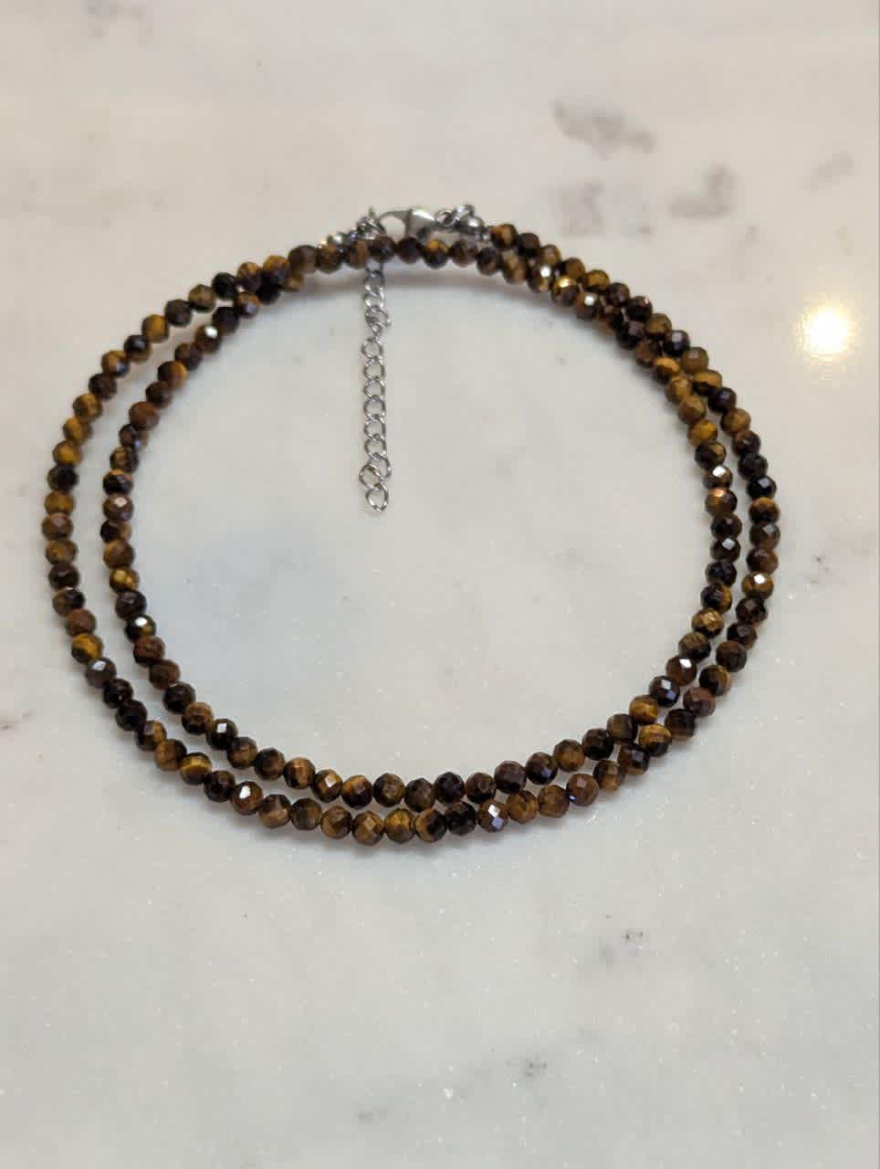 Tiger Eye Crystal Beaded Necklace