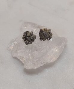 Pyrite Druzy Stud Earrings