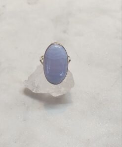 Blue Lace Agate Cabochon Oval Ring