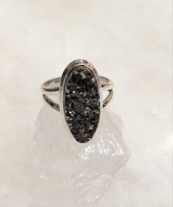 Pyrite Druzy Oval Ring s7