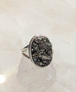 Pyrite Druzy Oval Ring s9