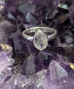 Herkimer Diamond Bezel Set Ring s8.5