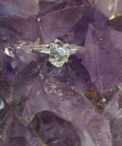 Herkimer Diamond Claw Set Ring -  s8