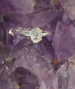 Herkimer Diamond Claw Set Ring -  s8