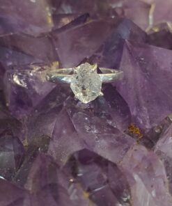 Herkimer Diamond Claw Set Ring -  s8.5