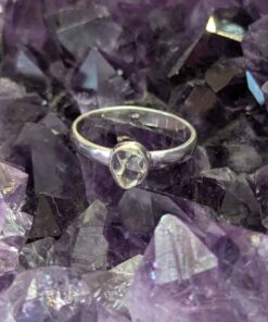 Herkimer Diamond Bezel Set Ring s8.5