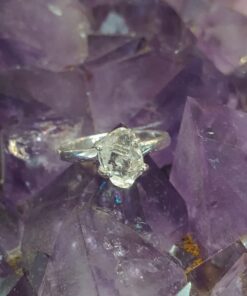 Herkimer Diamond Claw Set Ring -  s6.5