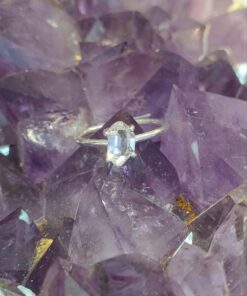 Herkimer Diamond Claw Set Ring -  s7