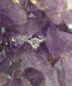 Herkimer Diamond Claw Set Ring -  s7