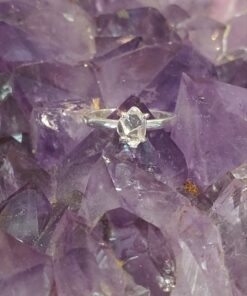 Herkimer Diamond Claw Set Ring -  s7.5