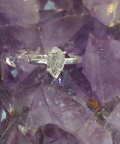 Herkimer Diamond Claw Set Ring -  s8