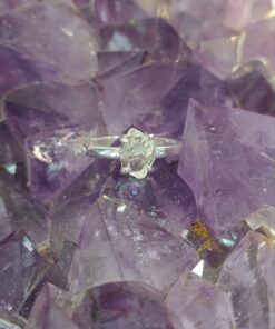 Herkimer Diamond Claw Set Ring -  s8.5