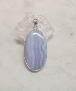 Blue Lace Agate Cab Oval Pendant
