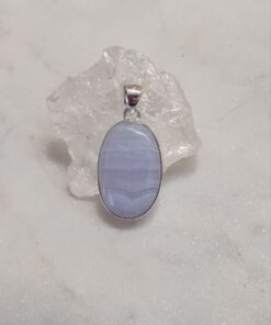 Blue Lace Agate Cab Oval Pendant