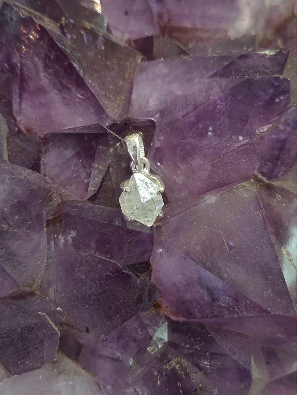 Herkimer Diamond Claw Set Pendant