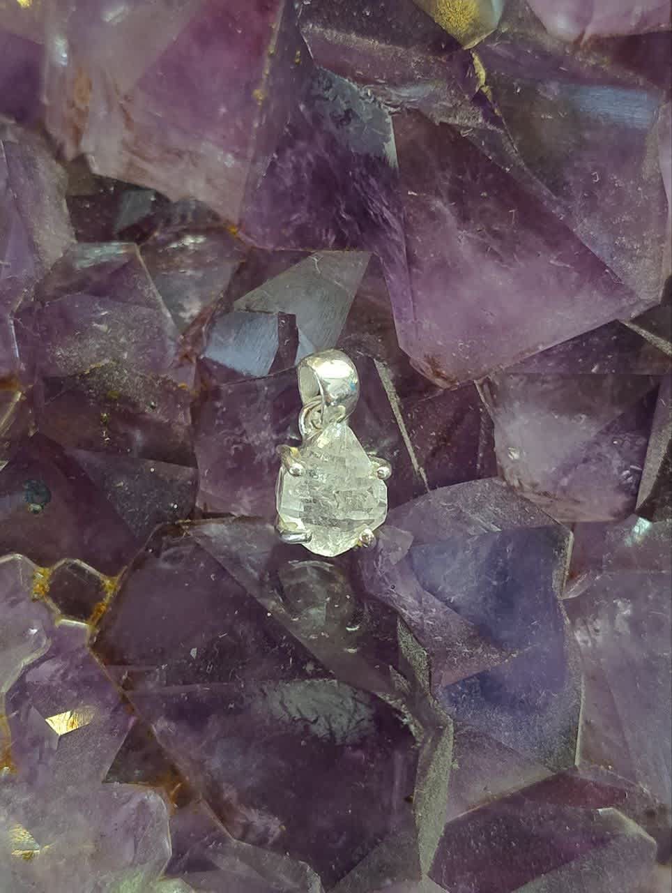 Herkimer Diamond Claw Set Pendant