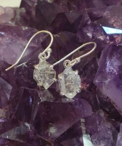 Herkimer Diamond Claw Set Earrings