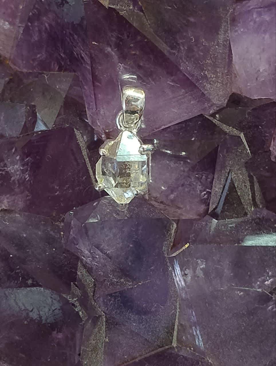 Herkimer Diamond Claw Set Pendant