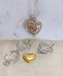 Cremation Keepsake Heart Locket - Gold