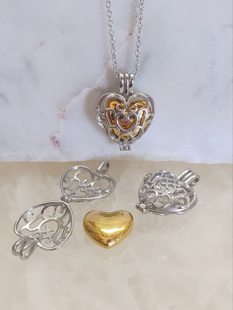 Cremation Keepsake Heart Locket - Gold