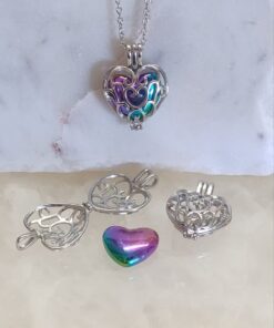 Cremation Keepsake Heart Locket - Rainbow