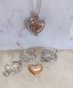 Cremation Keepsake Heart Locket - Rose Gold