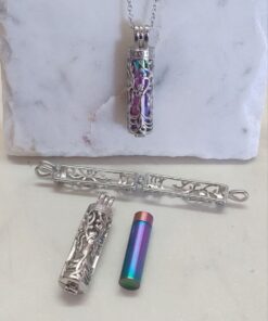 Cremation Keepsake Cylinder Locket - Rainbow