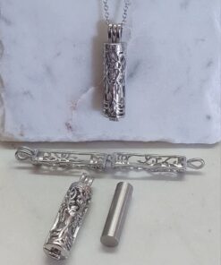 Cremation Keepsake Cylinder Locket - Silver