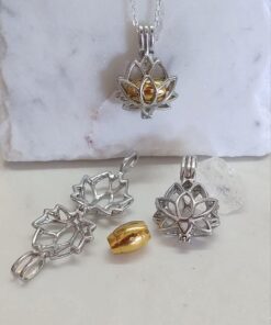 Cremation Keepsake Lotus Locket - Gold