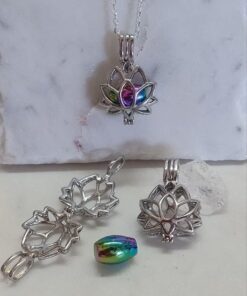 Cremation Keepsake Lotus Locket - Rainbow