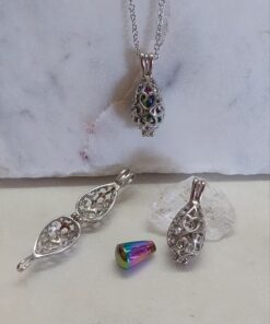Cremation Keepsake Teardrop Locket - Rainbow
