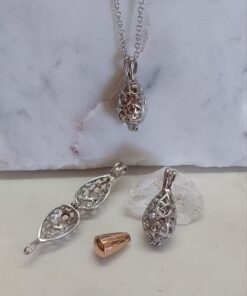 Cremation Keepsake Teardrop Locket - Rose Gold
