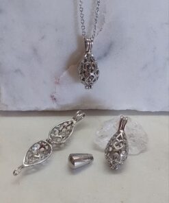 Cremation Keepsake Teardrop Locket - Silver