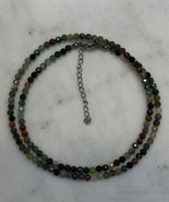 Bloodstone Crystal Beaded Necklace