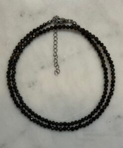 Black Obsidian Crystal Beaded Necklace