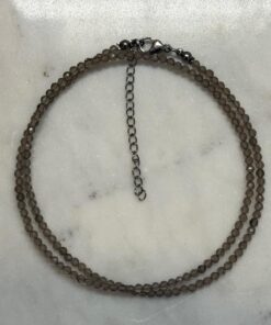 Smokey Quartz Crystal Beaded Necklace