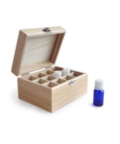 Wooden Oil Storage Box: 12 Compartment Small