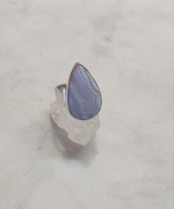 Alternative view of Blue Lace Agate Cabochon Teardrop Ring