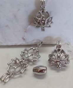 Cremation Keepsake Lotus Locket - Silver