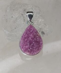 Cobaltian Calcite Druzy Teardrop Pendant