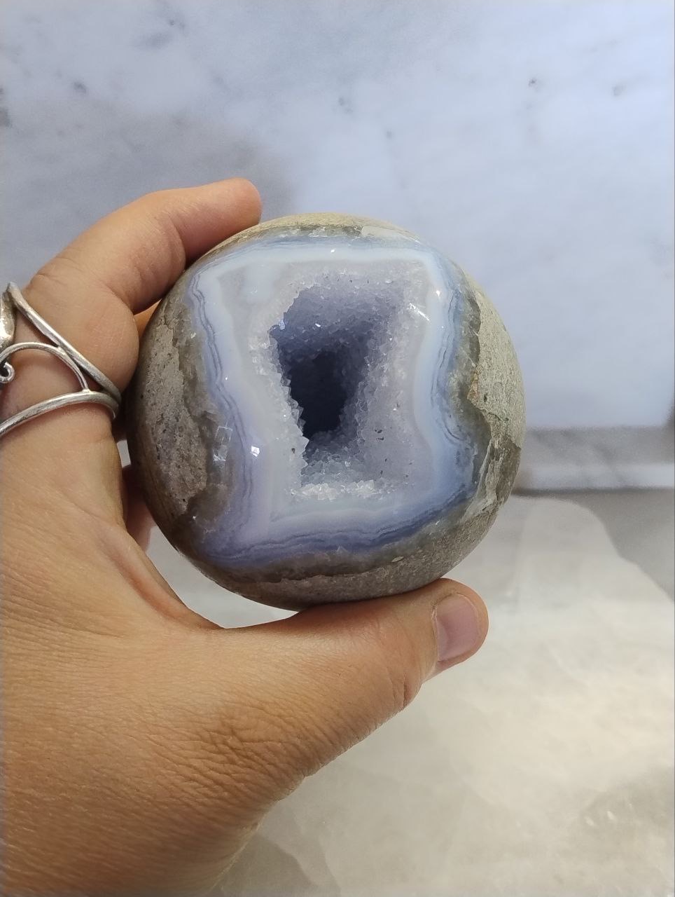 Blue Lace Agate Sphere - Image 2
