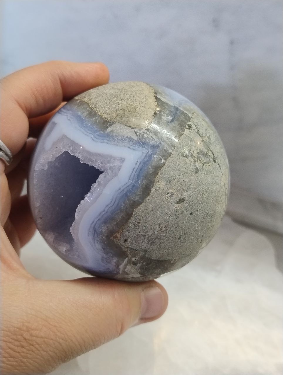 Blue Lace Agate Sphere - Image 3