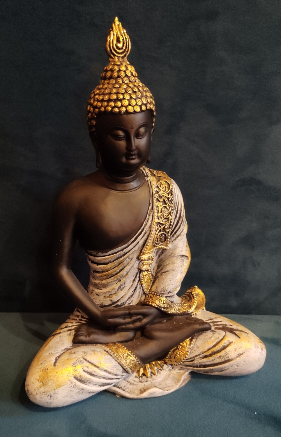 Statue: Blue Robe Sitting Buddha
