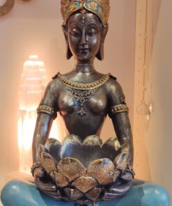 Statue: Buddha Lotus Bowl Turquoise 56cm