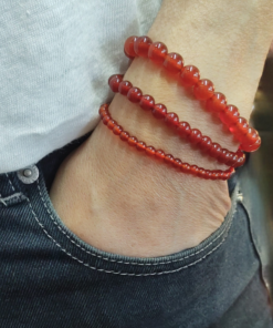 Stretch Bracelets: Carnelian 4mm, 6mm, & 8mm Round Beads