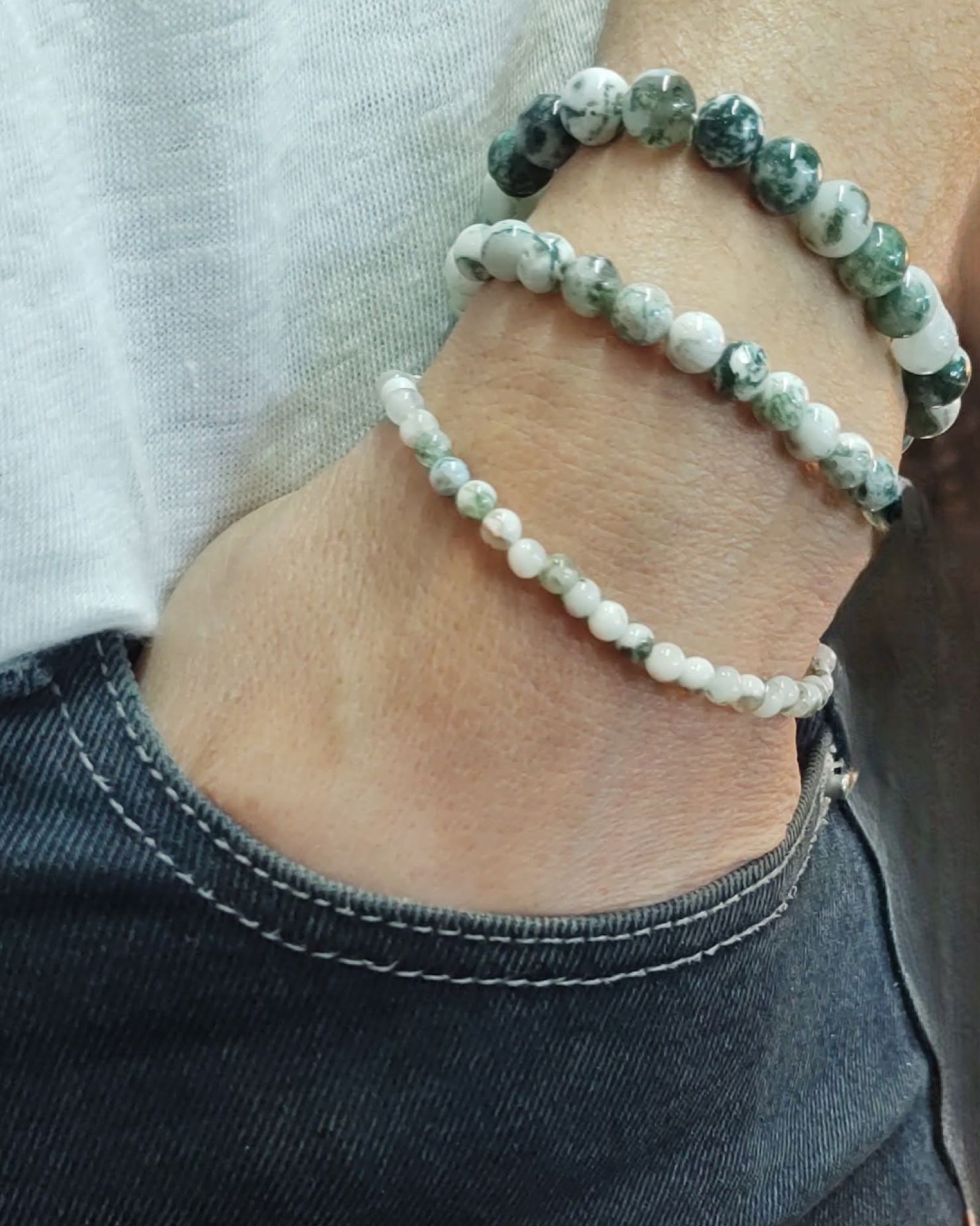 Stretch Bracelets: Jade (Chinese) 6mm, 8mm, & 10mm Round Beads